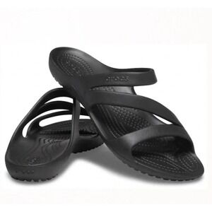 CROCS Kadee II Sandal Black Strappy Slide Comfort Sandals Womens Sz 10 NWT